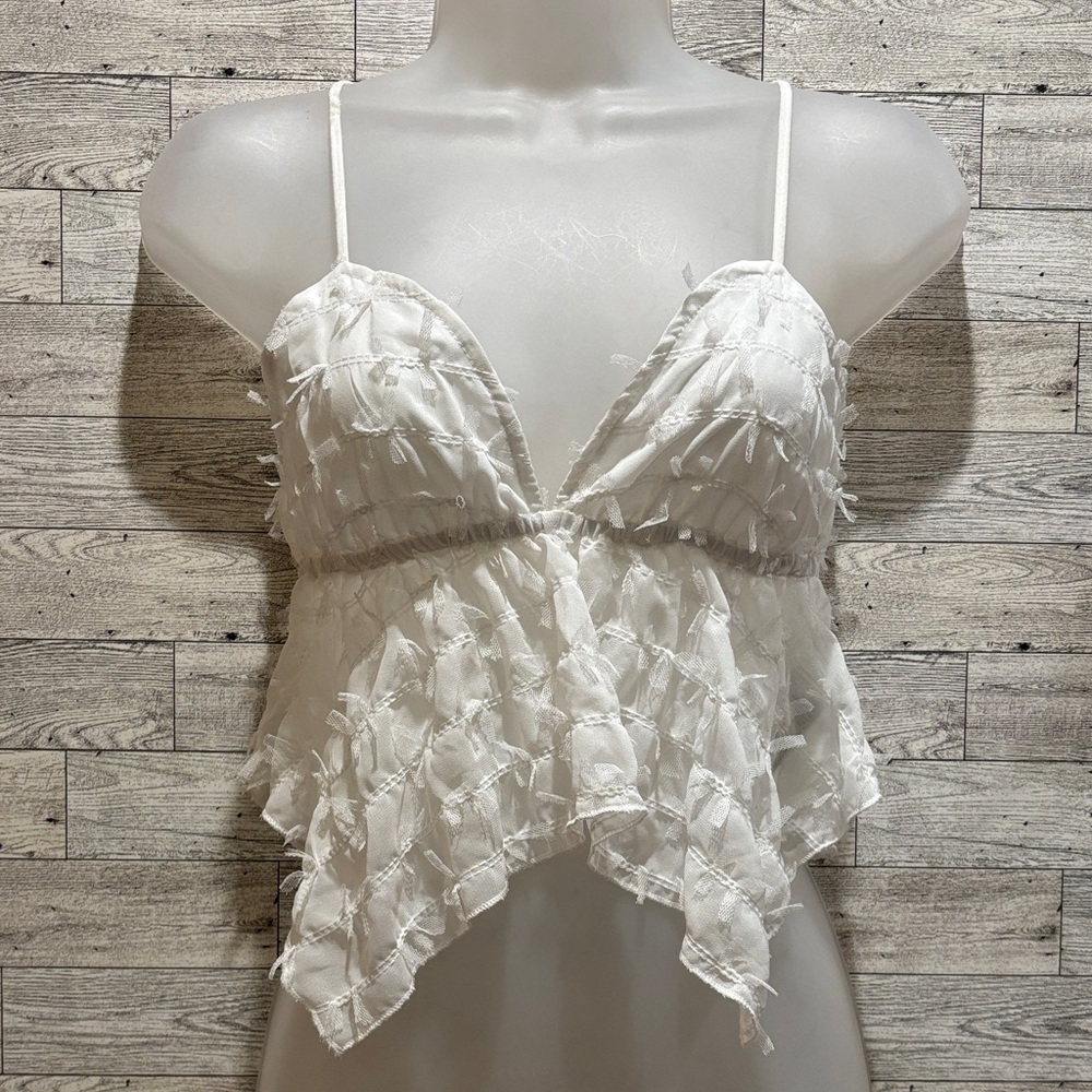 Edikted Ivory Satin Blouse